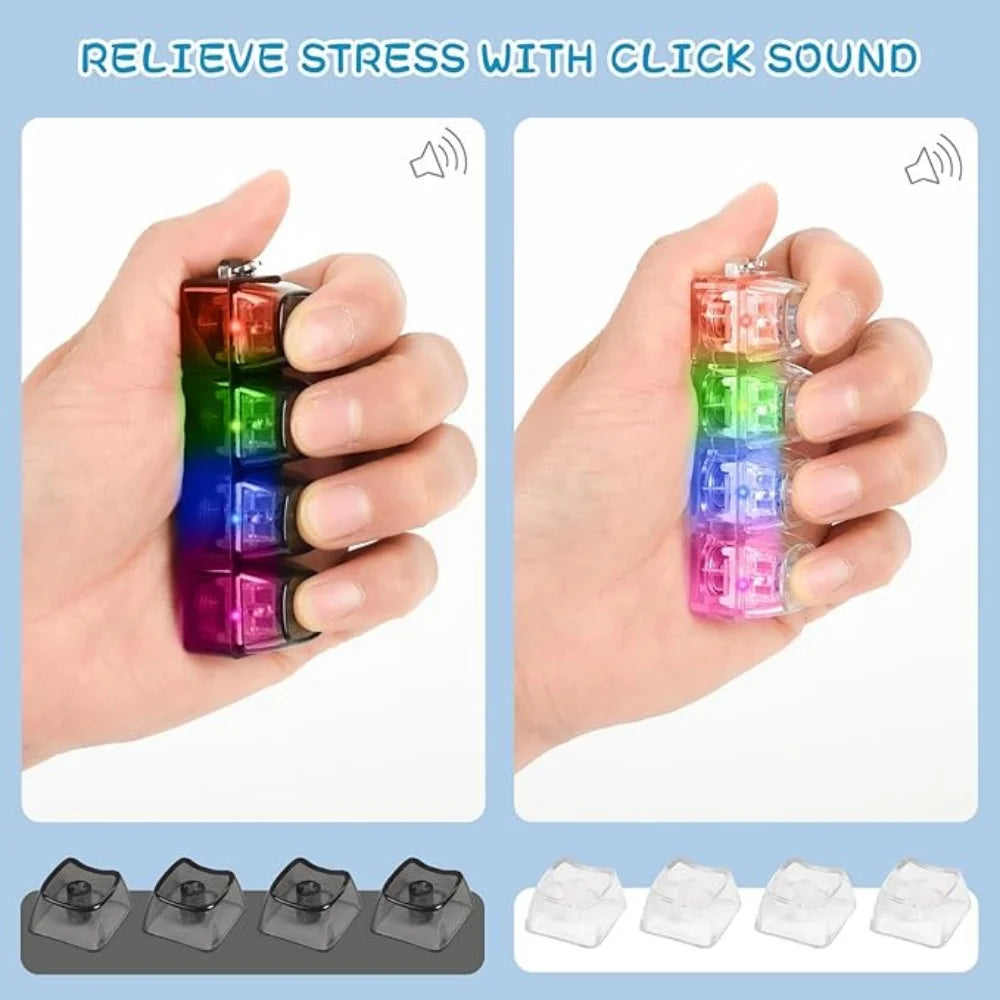 LED Fidget Keychain | Stress Relief Clicker Toy